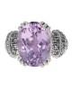 Fancy Oval Kunzite and Diamond Fashion Ring in White Gold